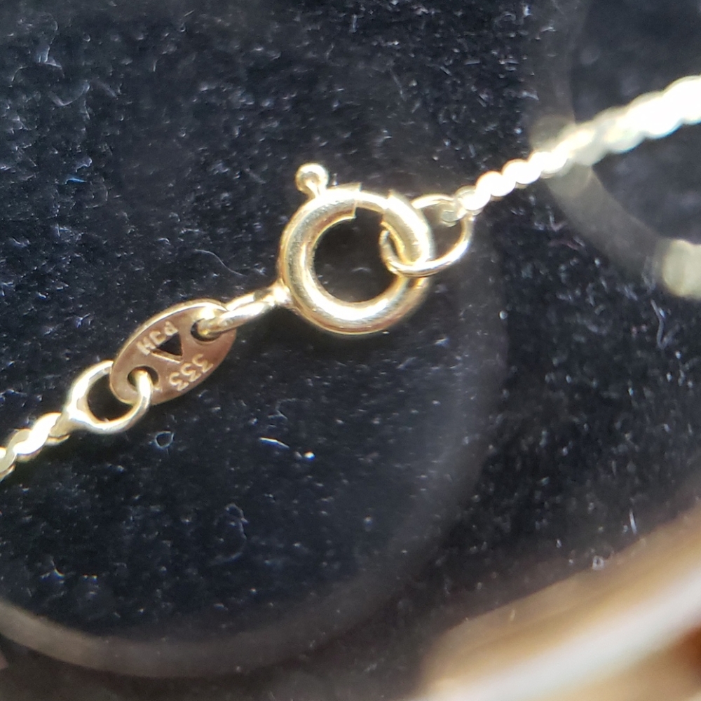 VTG 333er gold pendant/w. diamonds on 333er chain - Picture 9 of 9